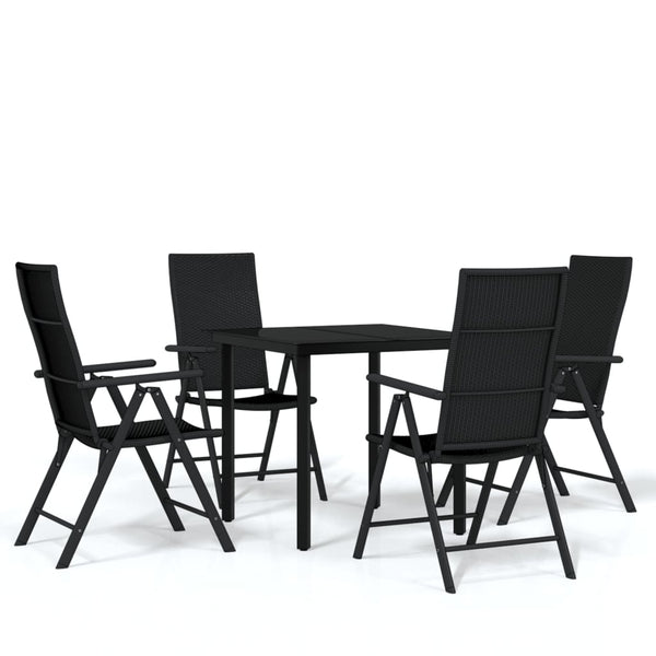 5 Piece Patio Dining Set Black