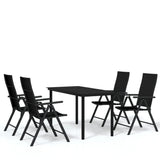 5 Piece Patio Dining Set Black