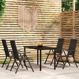 5 Piece Patio Dining Set Black