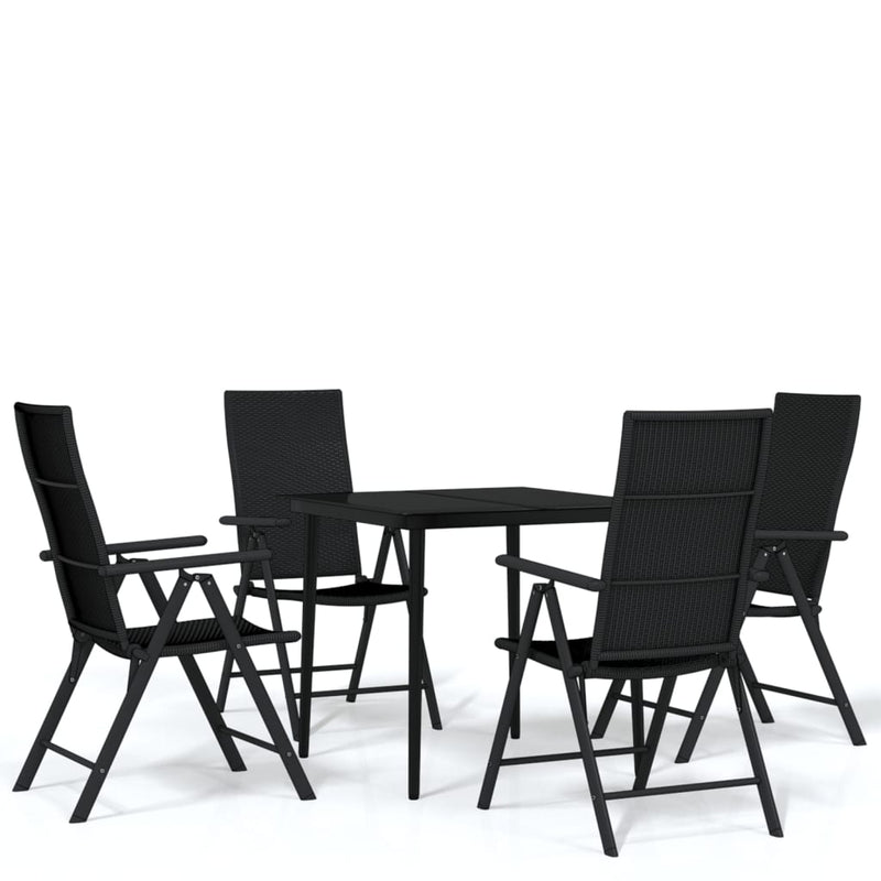 5 Piece Patio Dining Set Black