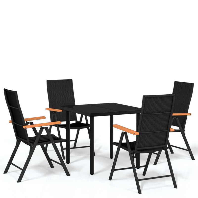 5 Piece Patio Dining Set Black