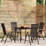 5 Piece Patio Dining Set Black