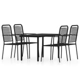 5 Piece Patio Dining Set Black