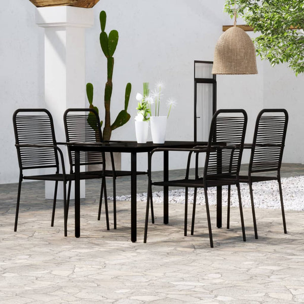 5 Piece Patio Dining Set Black