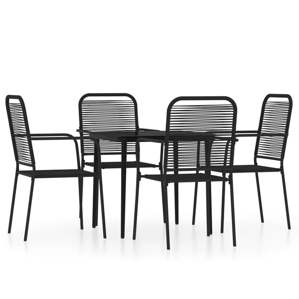 5 Piece Patio Dining Set Black