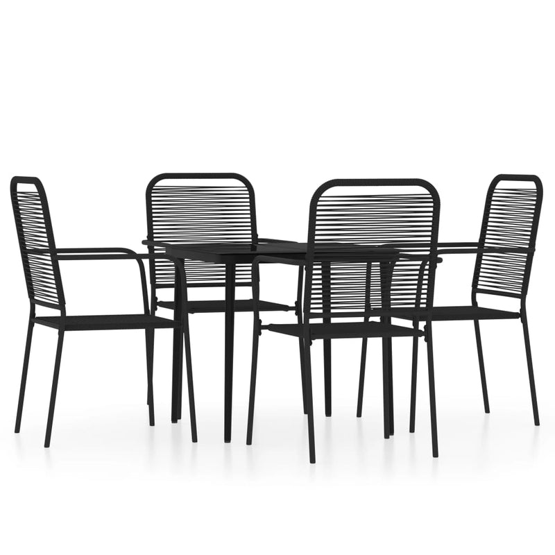 5 Piece Patio Dining Set Black