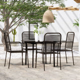 5 Piece Patio Dining Set Black