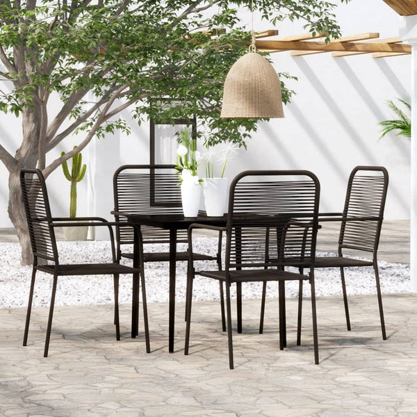 5 Piece Patio Dining Set Black