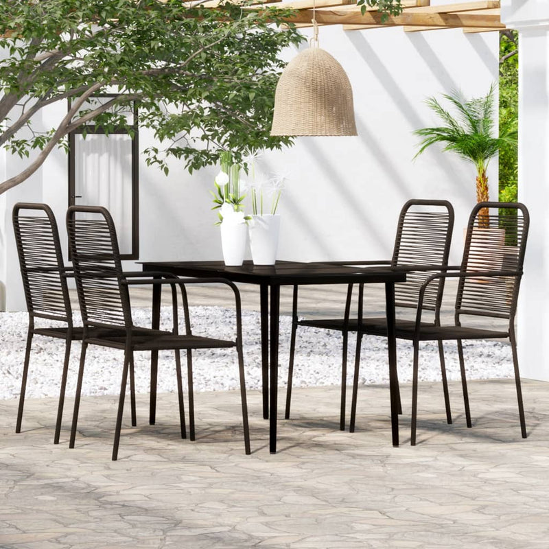 5 Piece Patio Dining Set Black