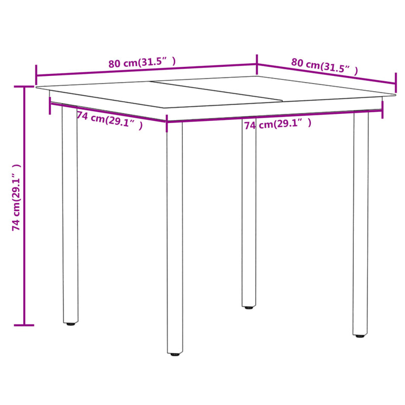 3 Piece Patio Dining Set Oak