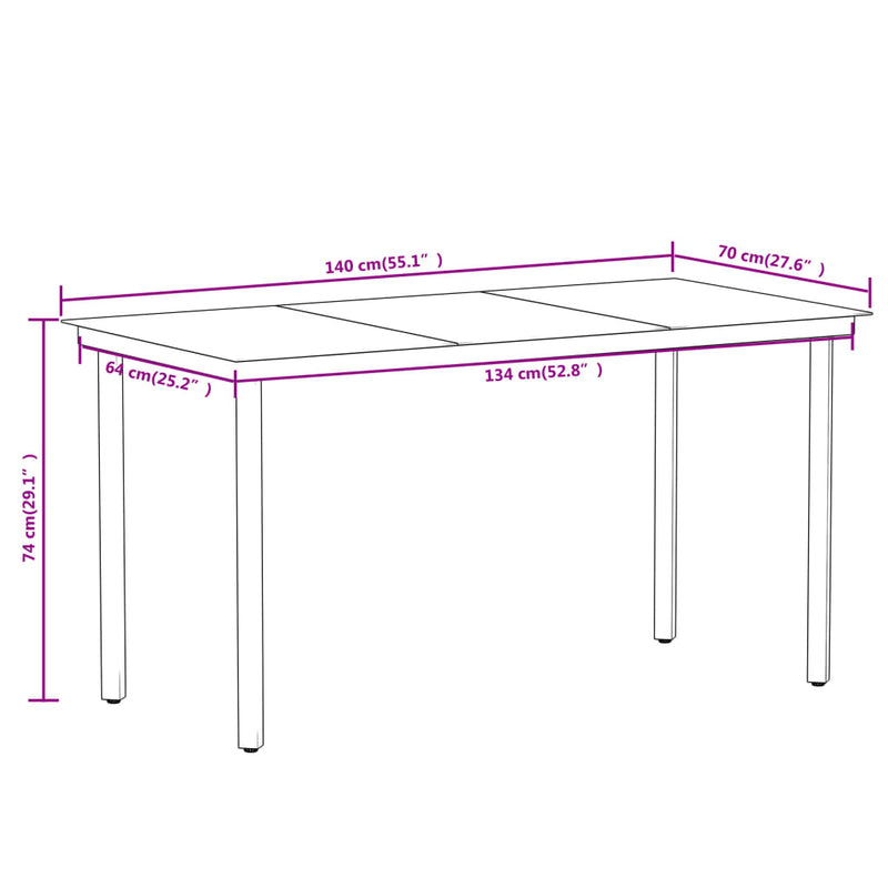 5 Piece Patio Dining Set Oak