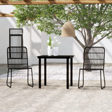 3 Piece Patio Dining Set Black