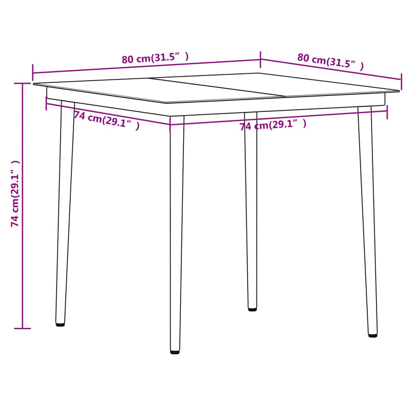 3 Piece Patio Dining Set Oak