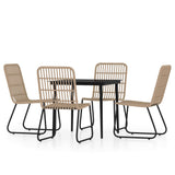 5 Piece Patio Dining Set Oak