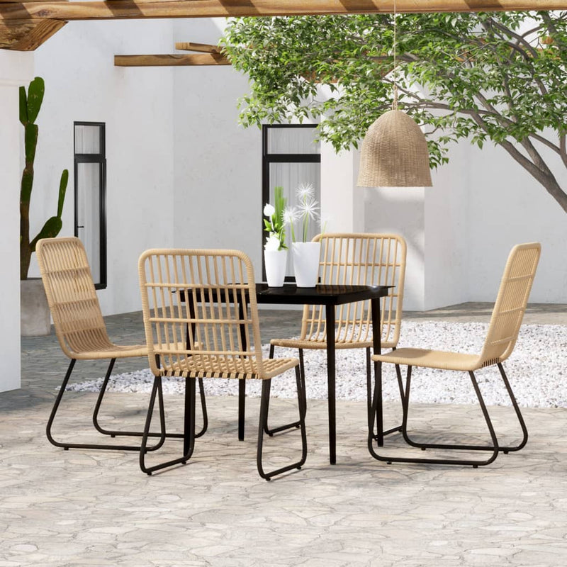 5 Piece Patio Dining Set Oak