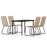 5 Piece Patio Dining Set Oak