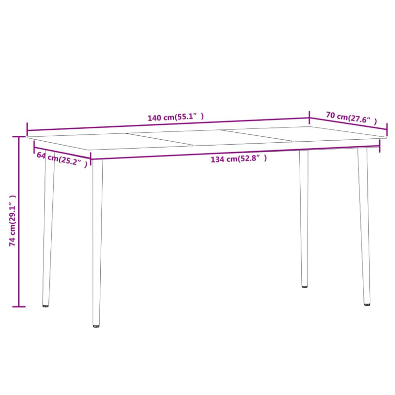 5 Piece Patio Dining Set Oak