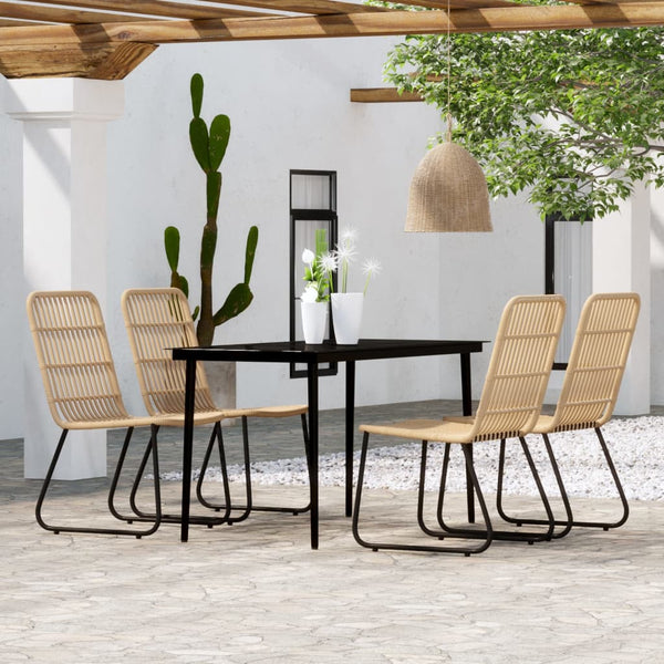 5 Piece Patio Dining Set Oak