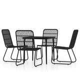 5 Piece Patio Dining Set Black