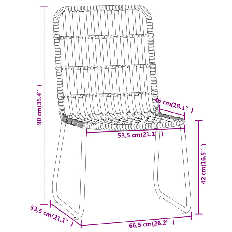 5 Piece Patio Dining Set Black