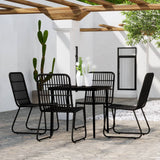 5 Piece Patio Dining Set Black