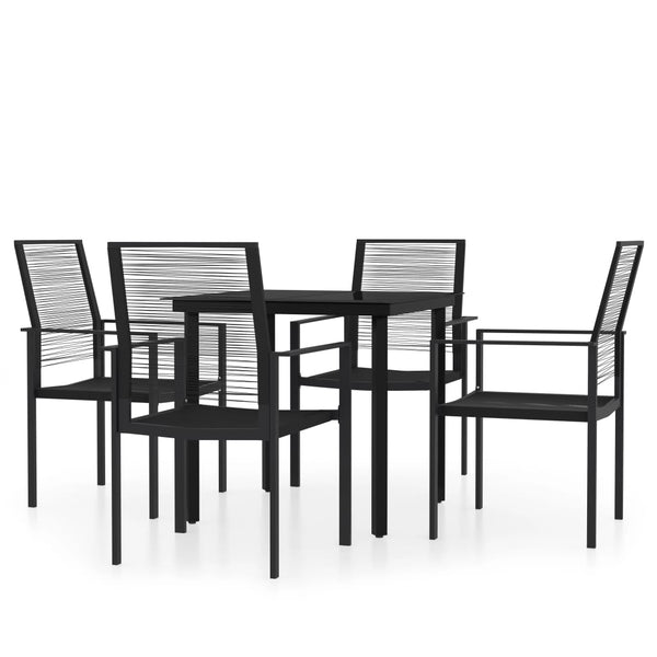 5 Piece Patio Dining Set Black