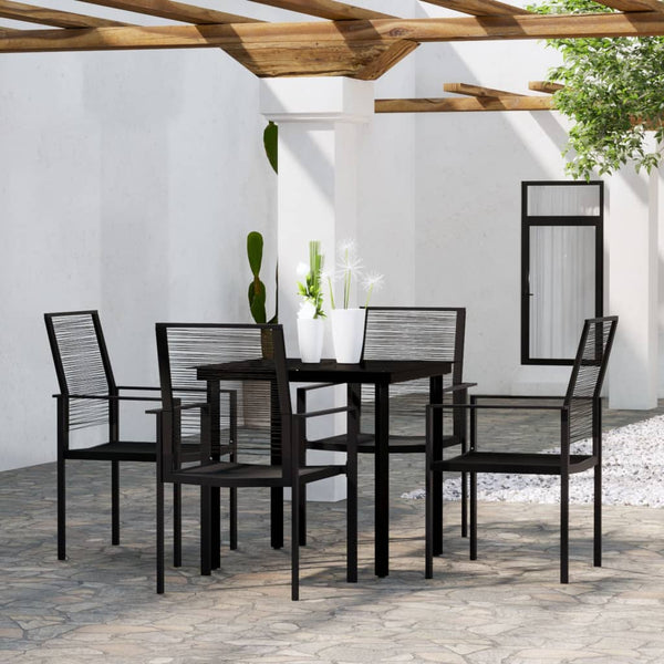 5 Piece Patio Dining Set Black