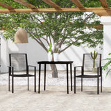 3 Piece Patio Dining Set Black