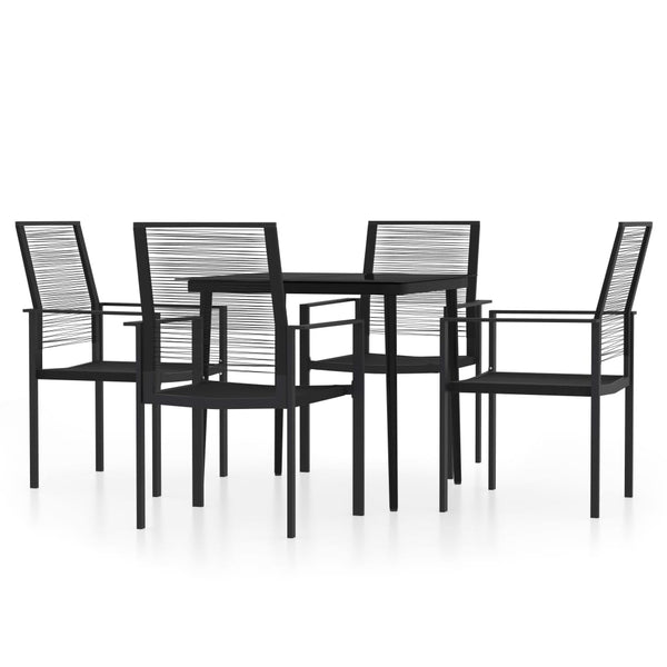 5 Piece Patio Dining Set Black