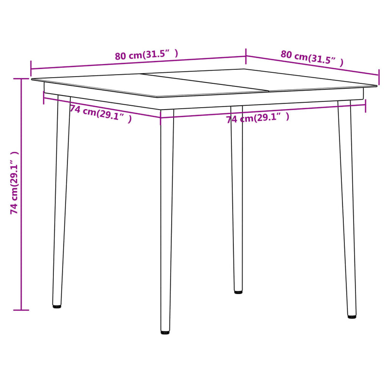 5 Piece Patio Dining Set Black