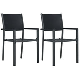 3 Piece Patio Dining Set Black