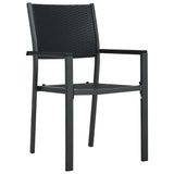 3 Piece Patio Dining Set Black