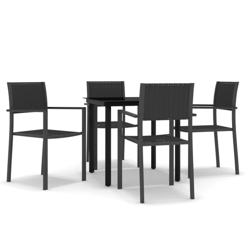 5 Piece Patio Dining Set Black