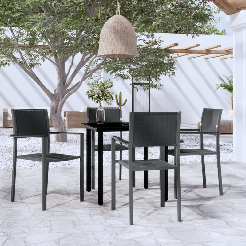 5 Piece Patio Dining Set Black