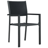 5 Piece Patio Dining Set Black