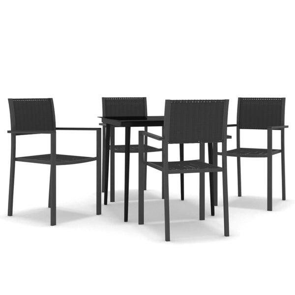 5 Piece Patio Dining Set Black