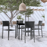 5 Piece Patio Dining Set Black