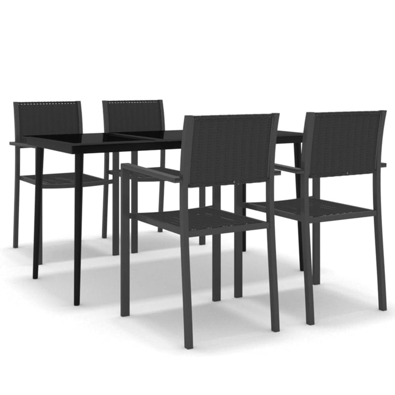 5 Piece Patio Dining Set Black