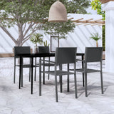 5 Piece Patio Dining Set Black