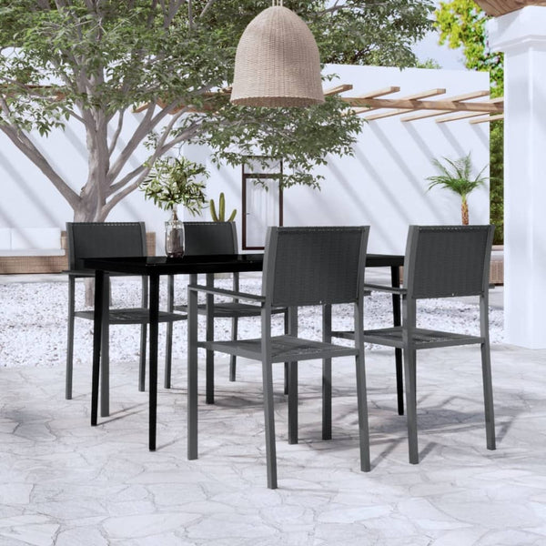 5 Piece Patio Dining Set Black