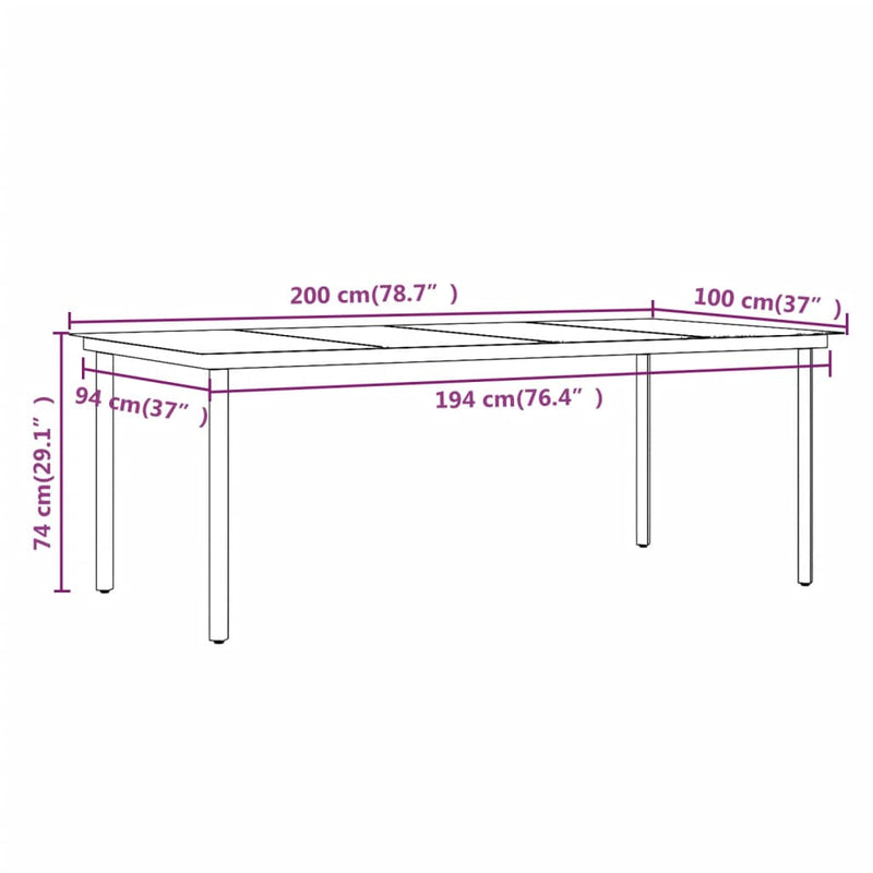 9 Piece Patio Dining Set with Cushions Gray and Black