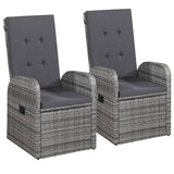 3 Piece Patio Dining Set with Cushions Gray