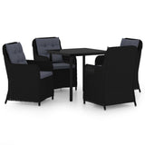 5 Piece Patio Dining Set Black