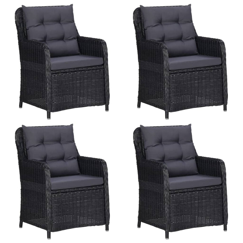 5 Piece Patio Dining Set Black