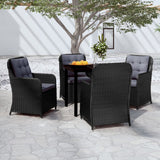 5 Piece Patio Dining Set Black