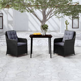 3 Piece Patio Dining Set Black