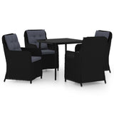 5 Piece Patio Dining Set Black