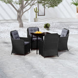 5 Piece Patio Dining Set Black