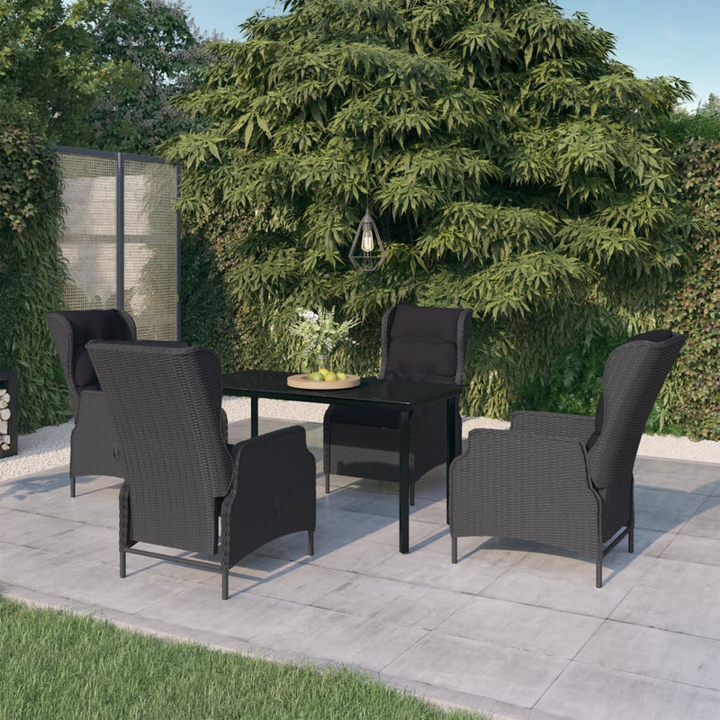 5 Piece Patio Dining Set Dark Gray