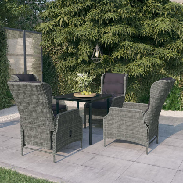 5 Piece Patio Dining Set Light Gray